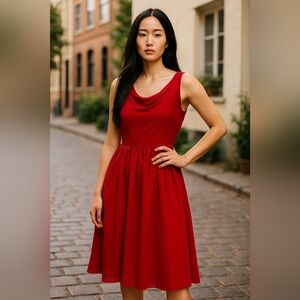 Coldwater Creek NWT Sleeveless Cocktail Chiffon Dreams  Dress in Red size 14